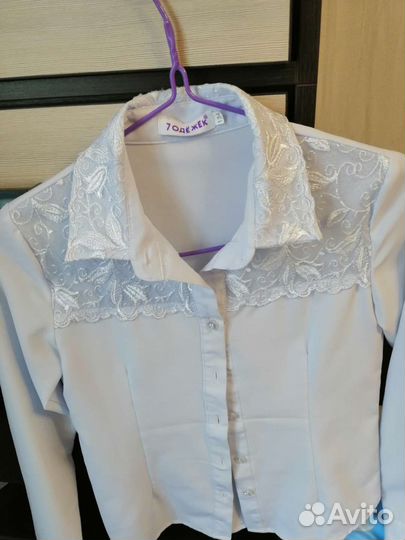 Блузка белая для девочки 134