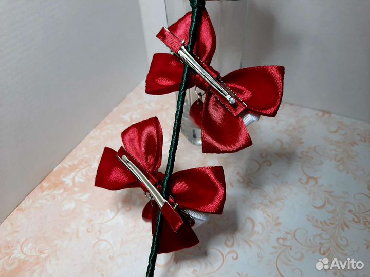 Заколки бантики. Ручная работа