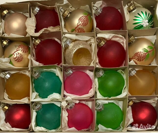 Набор ёлочных шаров ГДР 20 штук в коробке