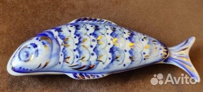 Гжельский фарфор, кобальт, золото. Оригинал, Новое