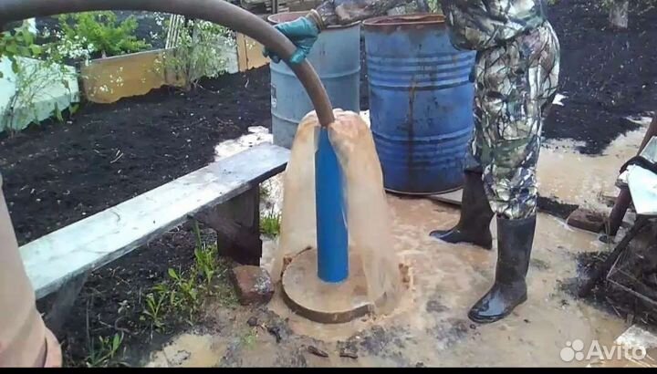 Промывка, раскачка, бурение скважин на воду