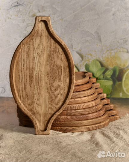Деревянный поднос для подачи хачапури