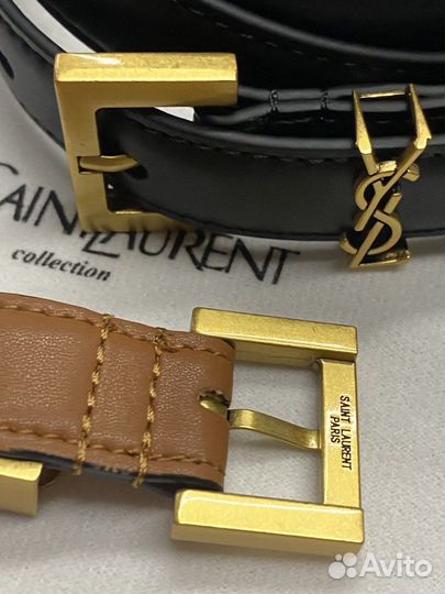 Ремень кожаный Yves Saint Laurent