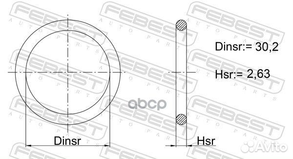 Кольцо уплотнительное 30.2X2.63 04400001 Febest