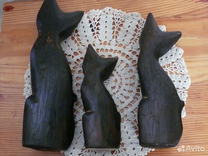 Кошки семья, дерево, роспись