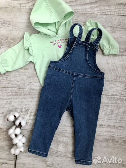 Комбинезон джинсовый и кофта