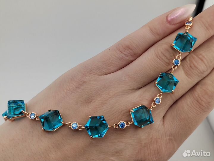 Swarovski браслет, покрытие золото