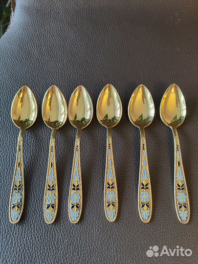 Серебряные ложки с эмалью,посуда