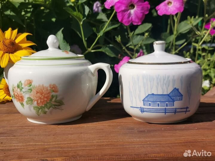 Сахарницы стекло фарфор СССР