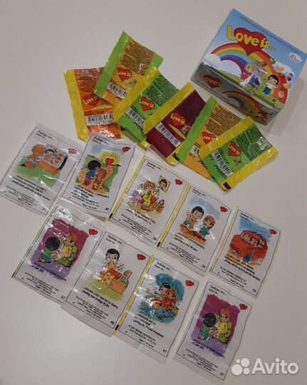 Вкладыши от жвачек love is пакетом