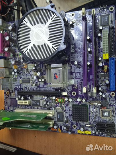 S775 ECS 945G-M3+Penium D(3,2ггц) +охлаждение