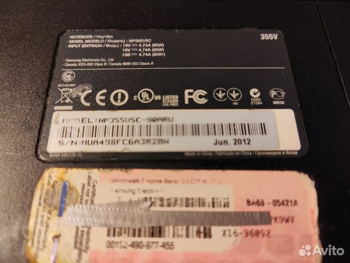 Ноутбук samsung на запчасти