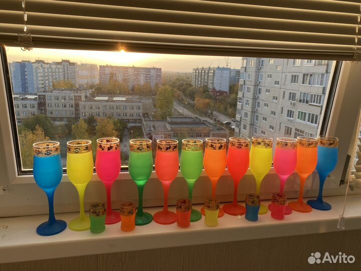 Набор хруст. фужеров и рюмки 18 шт