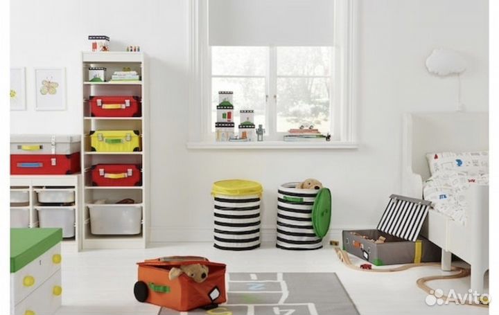 Flyttbar флюттбар Корзина c крышкой, желтый