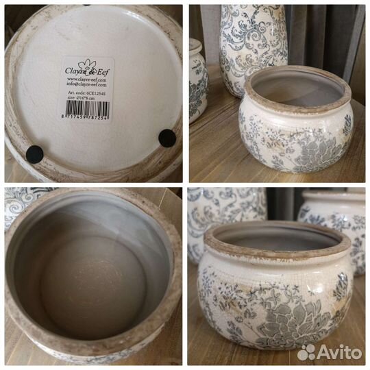 Ваза горшок цветочный вазон Clayre&Eef(Нидерланды)