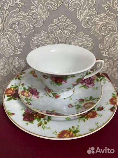 Чашка с блюдцем фарфор