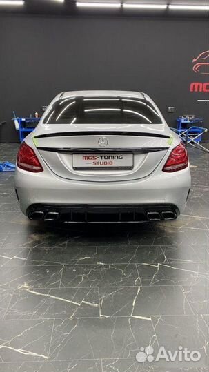 Диффузор+насадки C63 AMG стиль 2019+ C-class W205
