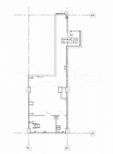 Свободного назначения, 60 м²