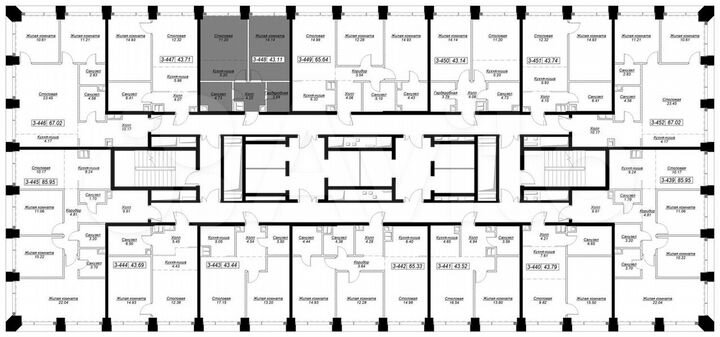 1-к. квартира, 43 м², 36/55 эт.