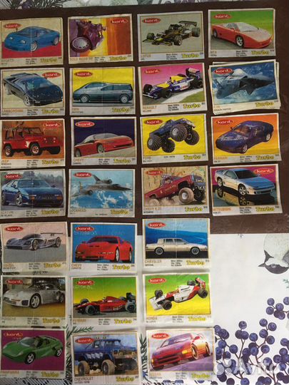 Вкладыши от жвачки turbo, bombibom