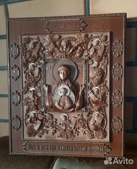 Резная Икона Курская Коренная Богородица Знамение