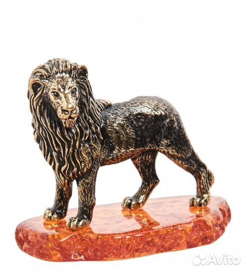 Фигурка Лев Симба (латунь, янтарь) A2103916