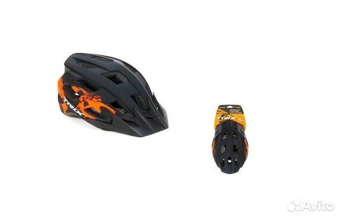 Шлем вело trix, кросс-кантри, регулировка обхвата, размер: L 59-60см, In Mold, красно-черный, матовы