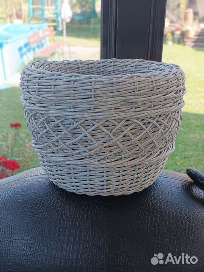 Кашпо горшок для цветов из ротанга