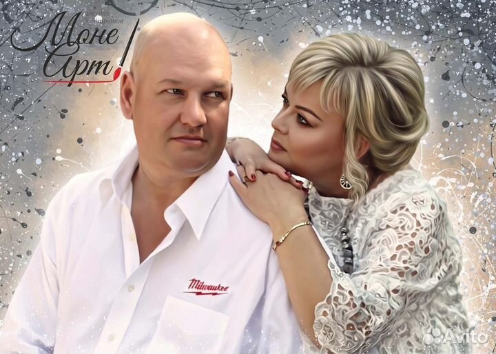 Портрет по фото на холсте