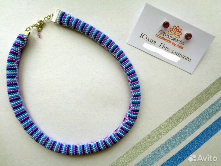 Жгут из бисера на шею 