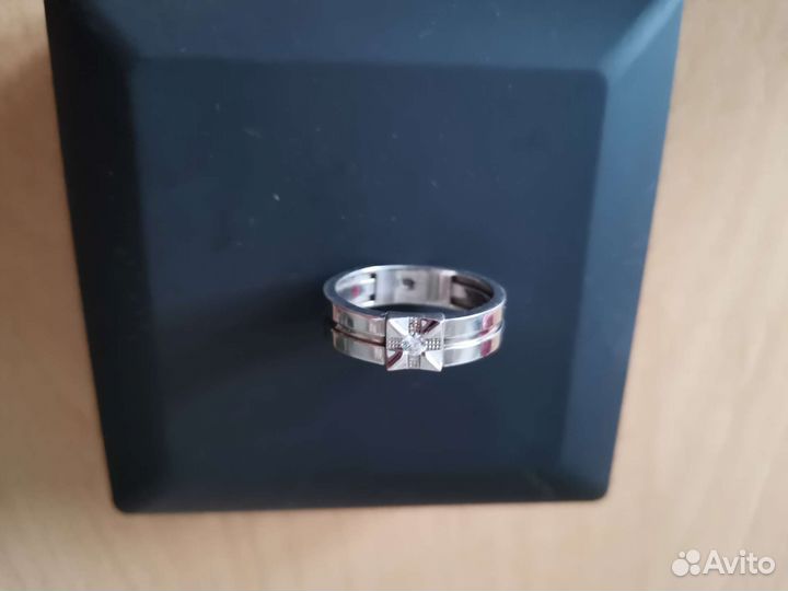 Кольцо мужское серебро