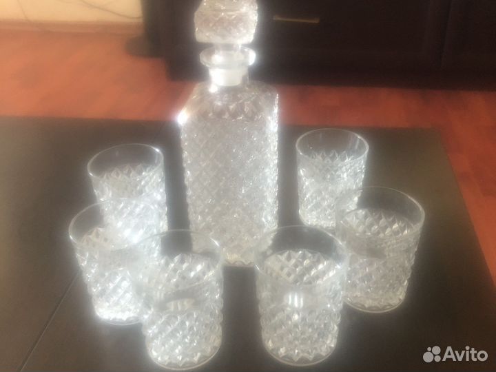 Хрустальный набор. Штоф и 6 стаканов