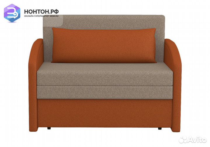 Диван выкатной Малыш 1000 оранжевый / бежевый