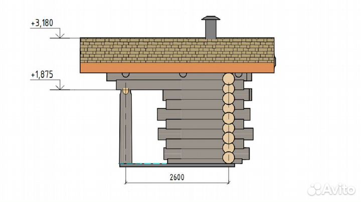 Беседка с мангалом 3 на 3 из сосны kelo