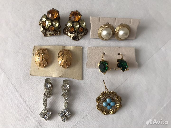 Клипсы и серьги Чехия, СССР