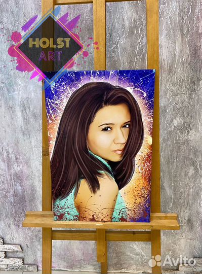 Портрет по фото на холсте