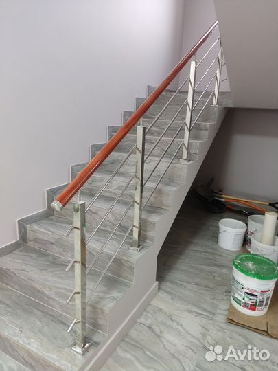 Перила с пвх поручнем и ригелями