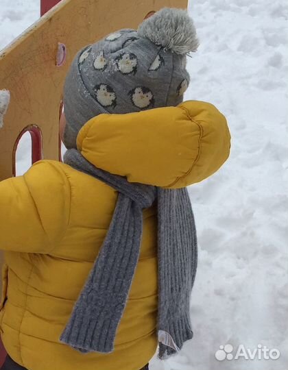 Zara комплект шапка варежки, снуд демисезон