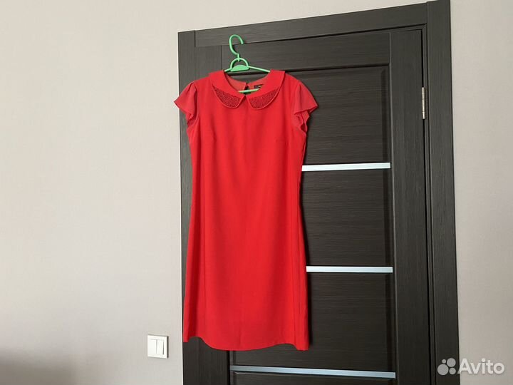 Женское платье красное футляр 48-50