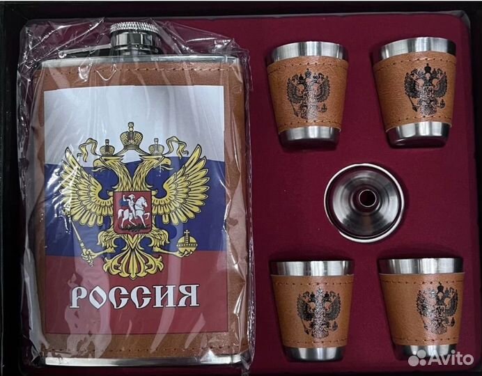 Подарочный Набор Фляга + 4 стопки + воронка