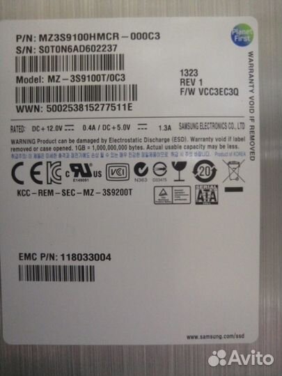 SSD Solid EMC VNX MZ-3S9100T/OC3 100Gb