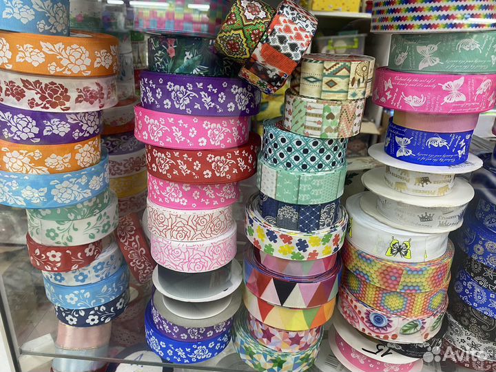 Репсовая лента с рисунком, 2,5см ширина