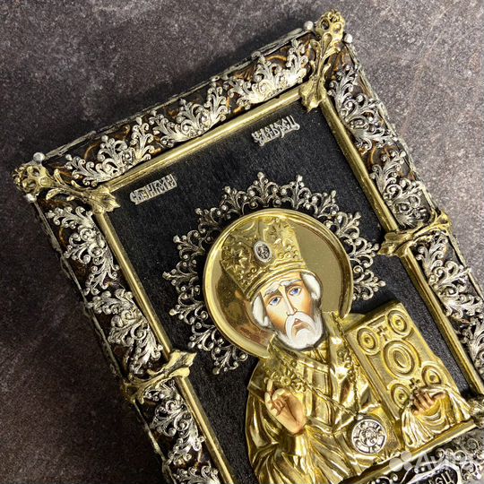 Николай Чудотворец подарочная икона ручной работы