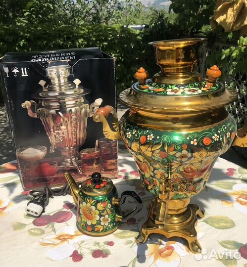 Самовар с чайником Тула, роспись 3л