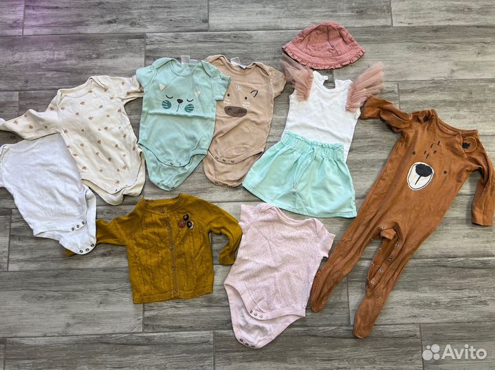 Вещи пакетом на девочку 9-12 мес