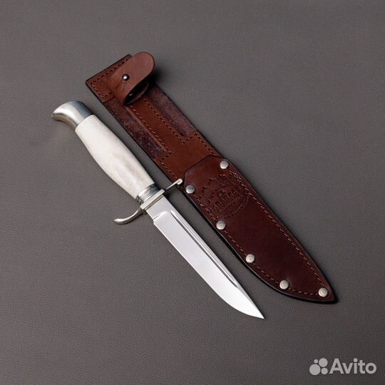 Нож Финка нквд - сталь D2, лосиный рог, звезда