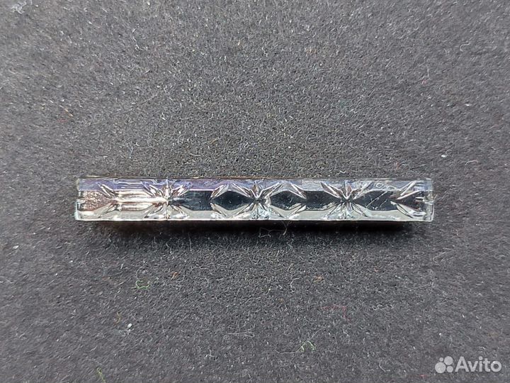 Зажим для галстука дымчатое стекло резное 5,8 см