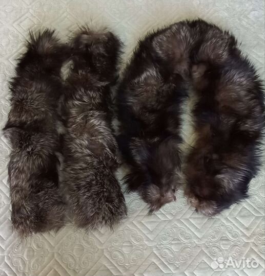 Меховой воротник чернобурка