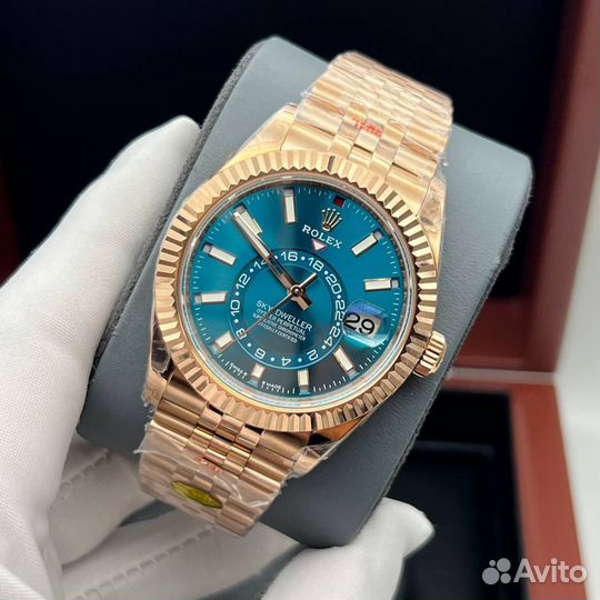 Rolex Sky Dweller blue gold часы