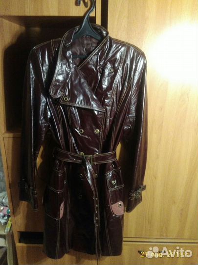 Плащ кожаный